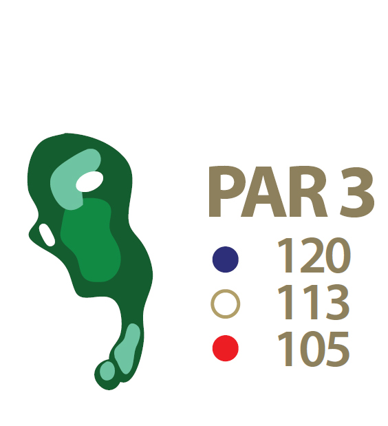 Mapa esquemático del hoyo 3 perteneciente al campo de 18 hoyos de La Romana Golf Club