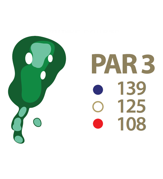 Mapa esquemático del hoyo 5 perteneciente al campo de 18 hoyos de La Romana Golf Club